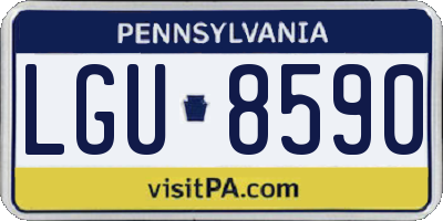PA license plate LGU8590