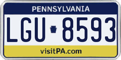 PA license plate LGU8593