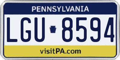 PA license plate LGU8594