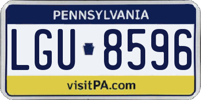 PA license plate LGU8596