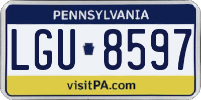 PA license plate LGU8597