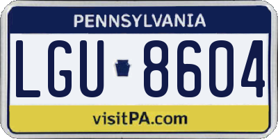 PA license plate LGU8604
