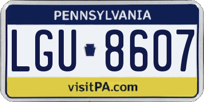 PA license plate LGU8607