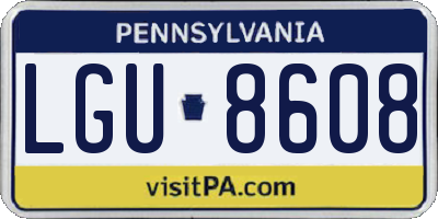 PA license plate LGU8608