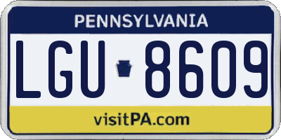 PA license plate LGU8609