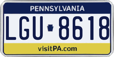 PA license plate LGU8618
