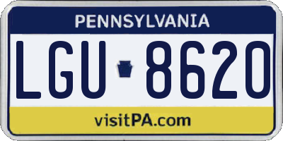 PA license plate LGU8620