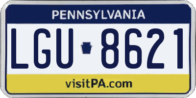 PA license plate LGU8621