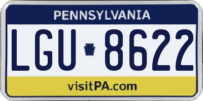 PA license plate LGU8622