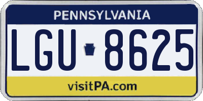 PA license plate LGU8625