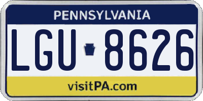 PA license plate LGU8626