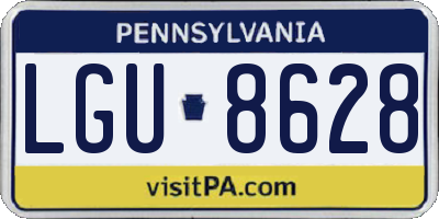PA license plate LGU8628