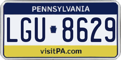 PA license plate LGU8629