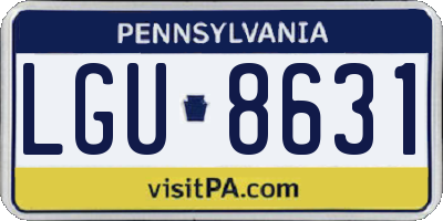 PA license plate LGU8631