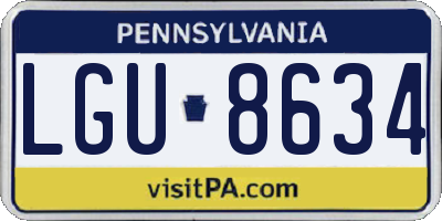 PA license plate LGU8634