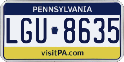 PA license plate LGU8635