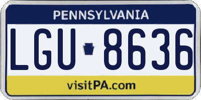 PA license plate LGU8636