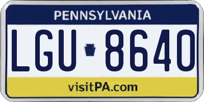 PA license plate LGU8640