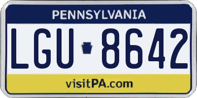 PA license plate LGU8642