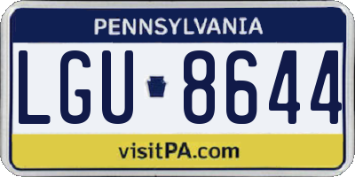 PA license plate LGU8644