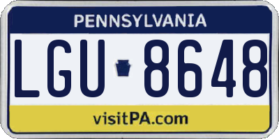 PA license plate LGU8648