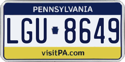 PA license plate LGU8649