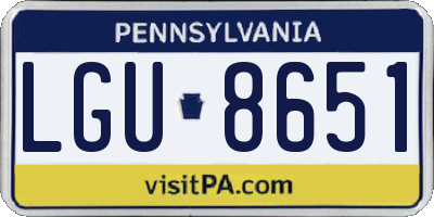 PA license plate LGU8651