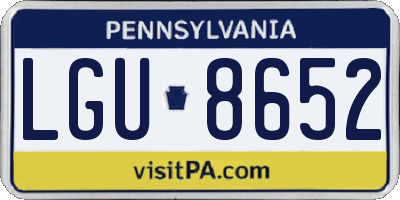 PA license plate LGU8652