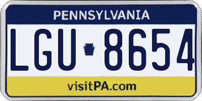PA license plate LGU8654