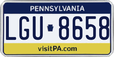 PA license plate LGU8658
