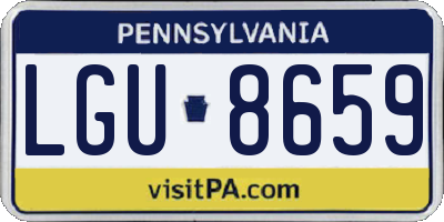 PA license plate LGU8659