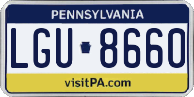 PA license plate LGU8660