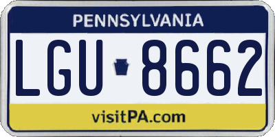 PA license plate LGU8662