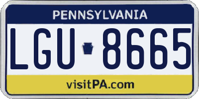 PA license plate LGU8665