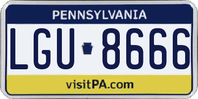 PA license plate LGU8666