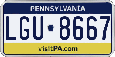 PA license plate LGU8667
