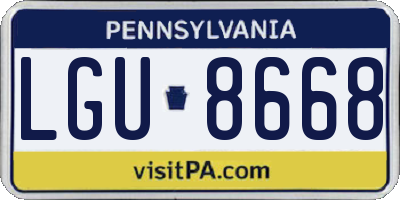 PA license plate LGU8668