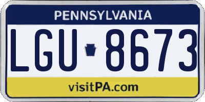 PA license plate LGU8673