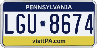 PA license plate LGU8674