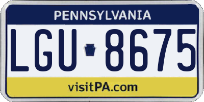 PA license plate LGU8675