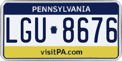 PA license plate LGU8676