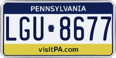 PA license plate LGU8677