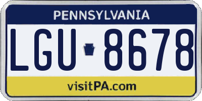 PA license plate LGU8678