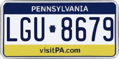 PA license plate LGU8679