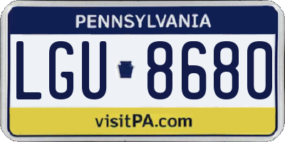 PA license plate LGU8680