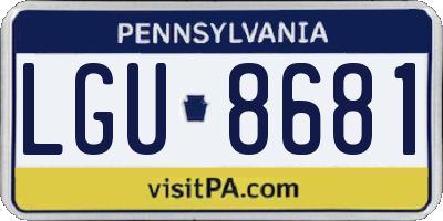 PA license plate LGU8681