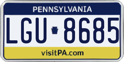 PA license plate LGU8685