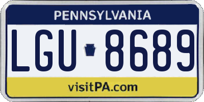 PA license plate LGU8689