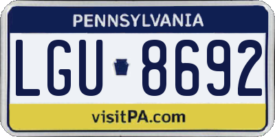 PA license plate LGU8692