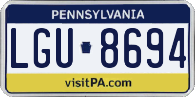 PA license plate LGU8694